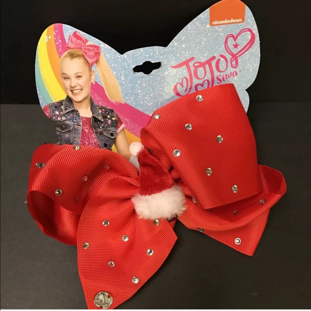 NWT JoJo Siwa LRG Striped Christmas Bow Hair Clip